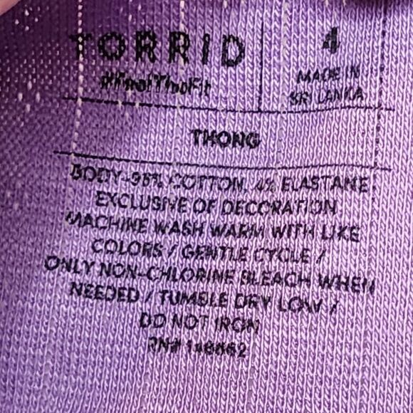 4X 26W Torrid Pink Pointelle High Neck Crop Tank Purple Thong Set Loungewear - Picture 8 of 10